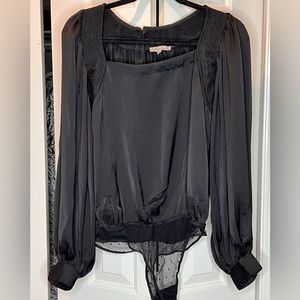 Wishlist black square neck long sleeve body suit